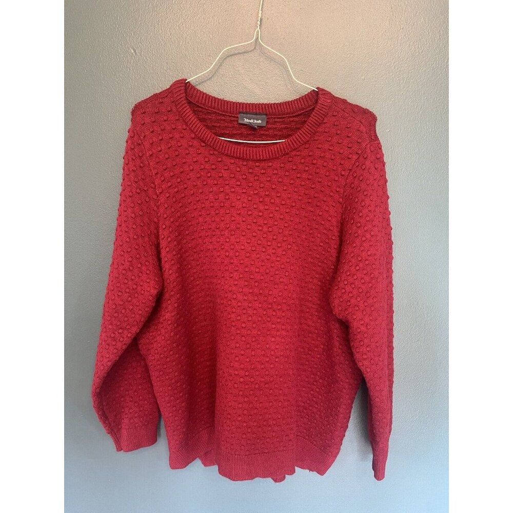 ModCloth Red burgundy Swiss Dot Pullover Sweater Plus Size 1X